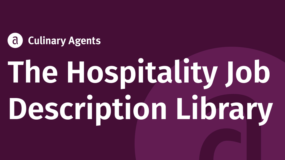 The Hospitality Job Description Library