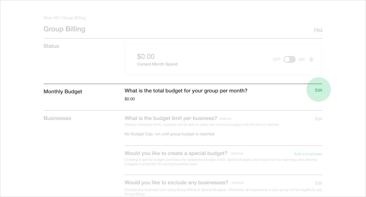 Howto Customize Your Budget (Group Billing) Culinary Agents